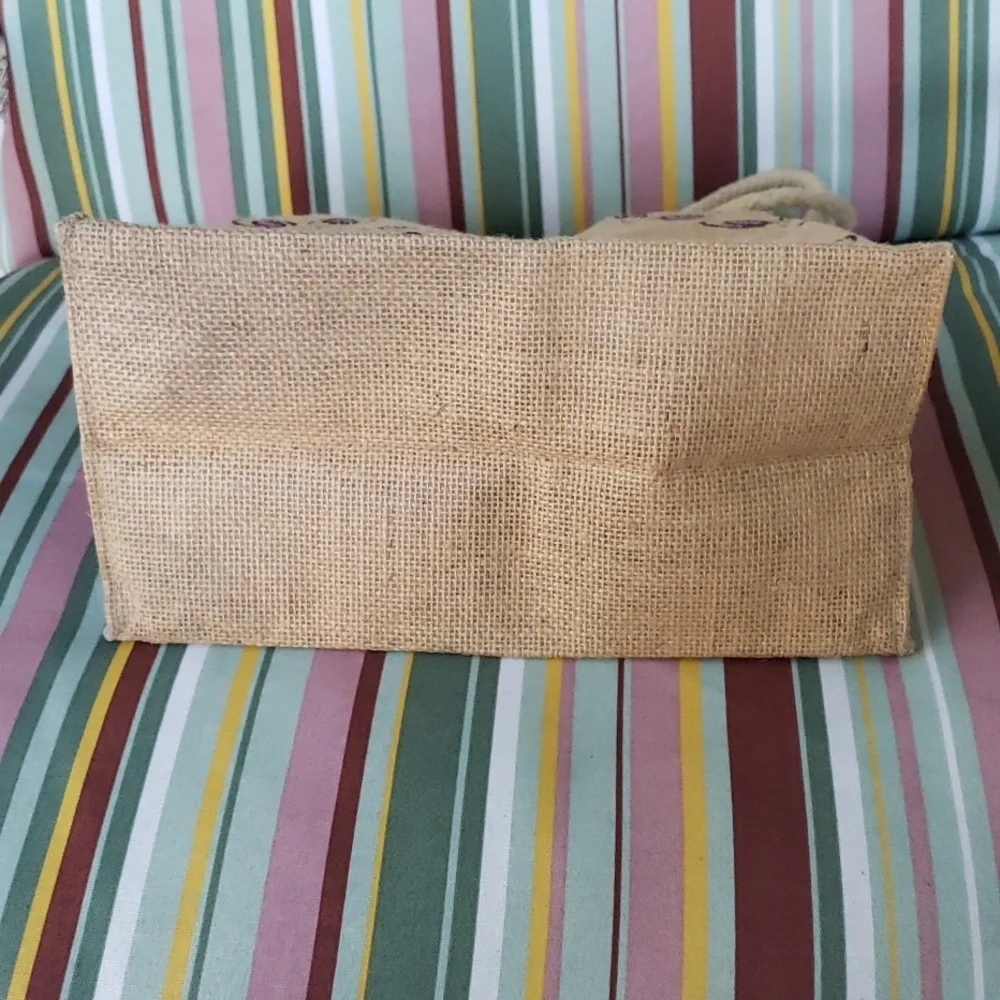 *EUC* Burlap Bunny Tote Bag - Picture 5 of 9